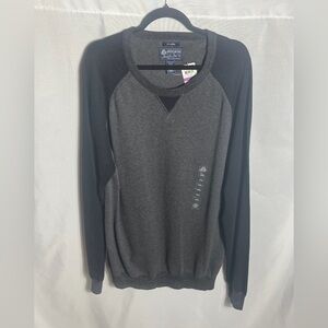 American Rag Men’s XXL Crewneck Sweater Gray Black Cotton Raglan